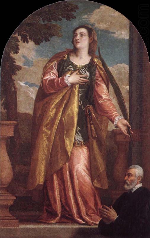 Paolo Veronese Sta Lucia och en donator china oil painting image